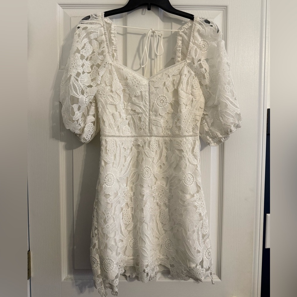 Lucy Paris white eyelet overlay dress. Like new